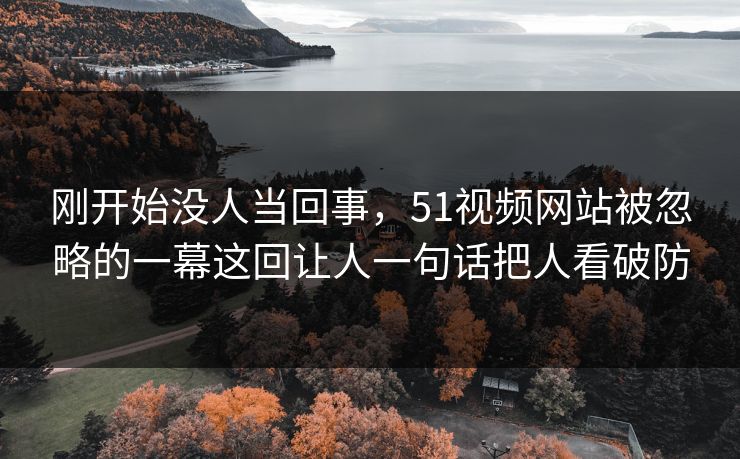 刚开始没人当回事，51视频网站被忽略的一幕这回让人一句话把人看破防